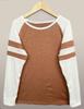 Multicolor Stripe Patchwork Long Sleeve Round Neck T-Shirt