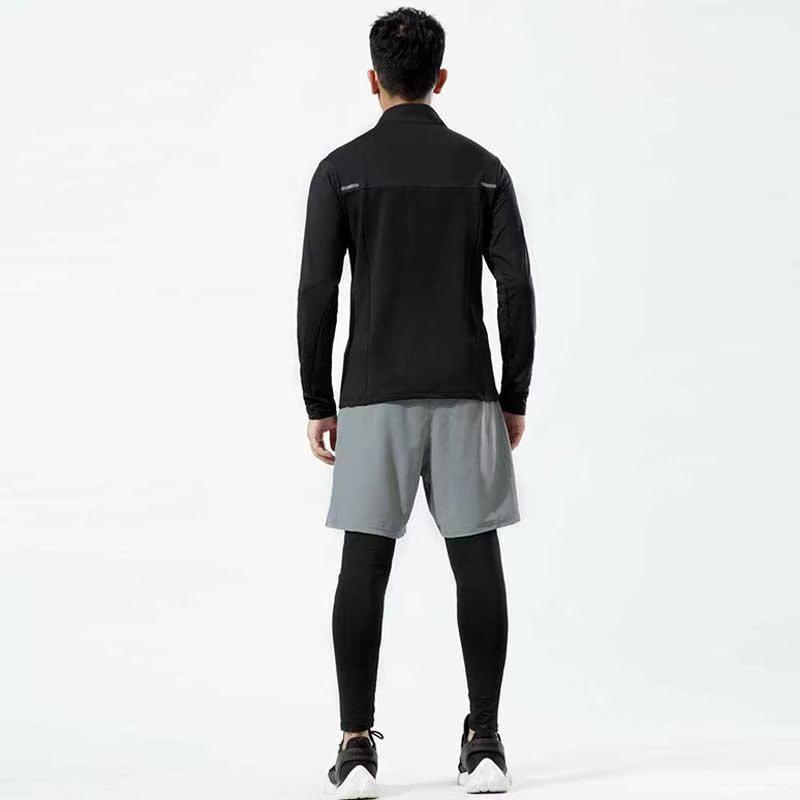 Men's Quick-Dry Stretch Basketball Training Pants - Fake Two-Piece, Lightweight, for Running & Fitness (Spring, Summer, Autumn)
