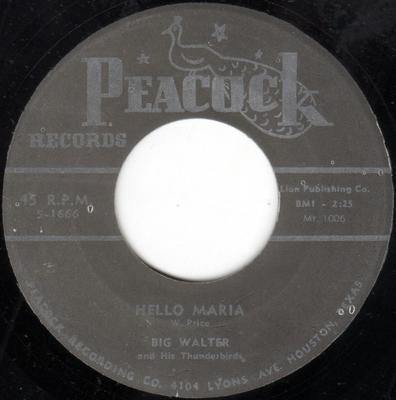 7inch Record BIG WALTER & HIS THUNDERBIRDS - Hello Maria / Pack Fair And Square 51666 Peacock Records US Soul/Funk Used