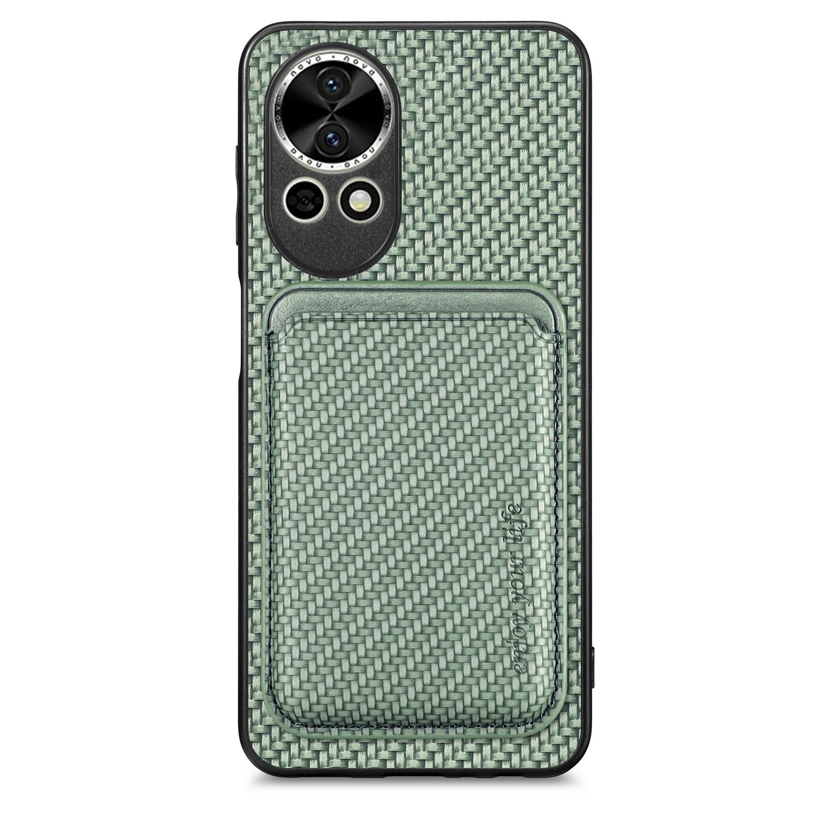 

For Huawei nova 13 5G Case Magnetic Detachable Card Holder Phone Back Cover Green