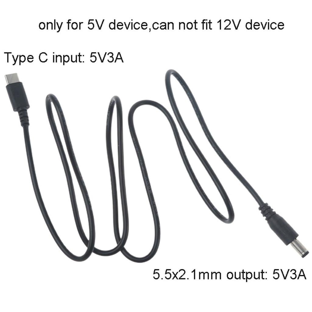 USB C auf DC5.5x2.1mm Stromkabel unterstützt 5V3A USB C Stecker auf DC5521 Stecker Ladekabel für Router Kameras