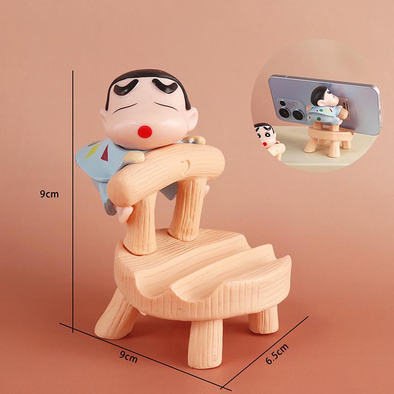 Cartoon Anime Crayon Shin-Chan Figure Phone Holder Lovely Phone Stand Phone Support Desktop Decoration Office Home Ornament