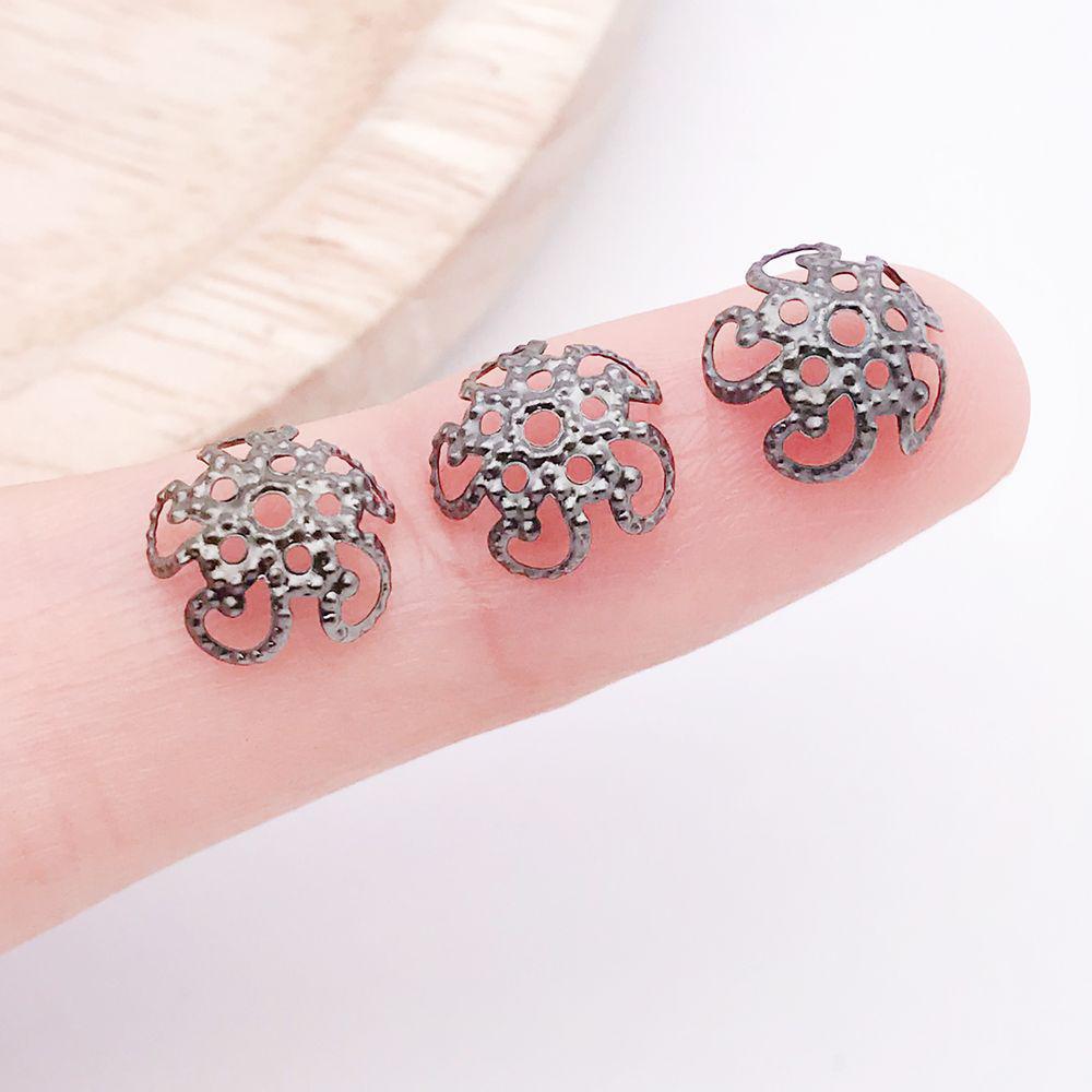 12 Multi-Color Alloy Five-Petal Flower Charm Set for DIY Jewelry