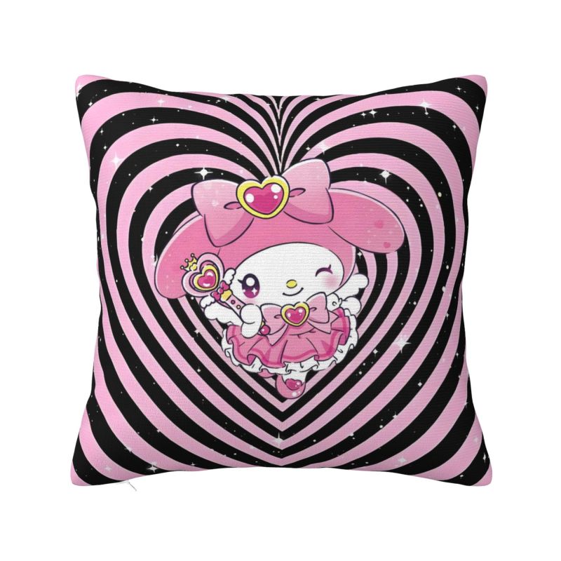 Custom Luxury Sanrio My Melody Anime Cushion Cover for Sofa Polyester Cartoon Cute Throw Pillow Case Bedroom Decoration