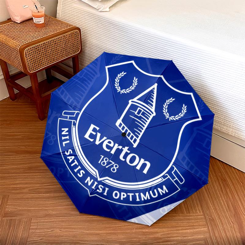 Vzor fotbalového klubu Everton, automatický skládací deštník, přenosný a skládací design, 8 drátů, vánoční nebo narozeninový dárek.
