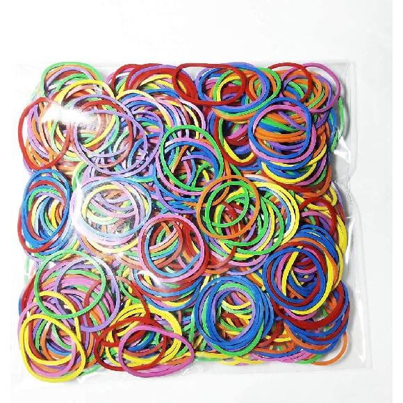500Pcs 1inch 25mm Small Assorted Rubber Bands Bulk Elastic Wide Money Colorful Rubber Bands Ring Stationery Holder Sturdy Strong Stretchable Band
