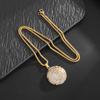 New European and American Hot Selling Jewelry Stainless Steel Diamond Inlaid Basketball Pendant Necklace