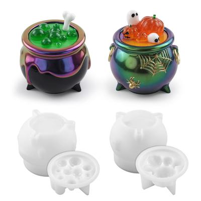 Halloween Silicone Mold Halloween Cauldron Mold for Epoxy Resin Multi-Functional Crafting Project Reusable Mould for Beginners