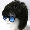 Black x Light Blue Fashion Glasses for Men and UV Thick [FashionBerry] Sunglasses, Women, Boston/Wellington Style, 99% Protection, Lightweight, Frame,
