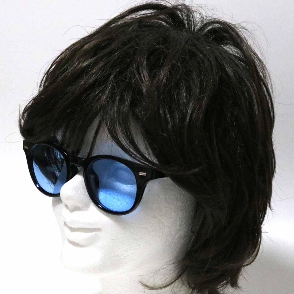 Black x Light Blue Fashion Glasses for Men and UV Thick [FashionBerry] Sunglasses, Women, Boston/Wellington Style, 99% Protection, Lightweight, Frame,