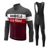 Set Completo Maglia a Manica Lunga da Ciclismo e Salopette Uomo Donna A Righe Traspirante