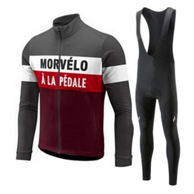 Set Completo Maglia a Manica Lunga da Ciclismo e Salopette Uomo Donna A Righe Traspirante