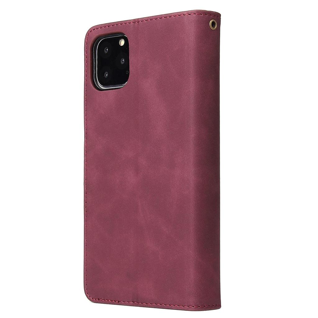 Leather Zipper Wallet Phone Case with Bracket for iPhone 12/XS