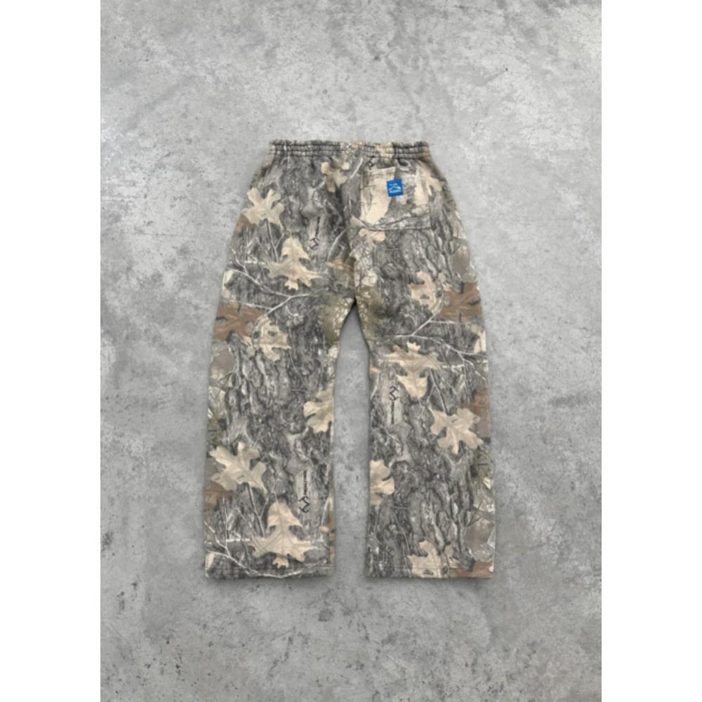 Completo Unisex con Felpa Oversize a Manica Lunga Stampa Alberi Mimetica Streetwear Completo Due Pezzi