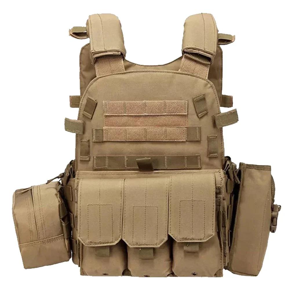 Camouflage Nylon Tactical Vest, Military Body Armor, Plate Carrier, Outdoor Airsoft Equipment with MOLLE, Combat Vest