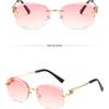 New Fashionable Sunglasses Women Cut Edge Design Metal Frameless Sun Glasses Gradient Color Retro Trend Shades Outdoor Sunnies