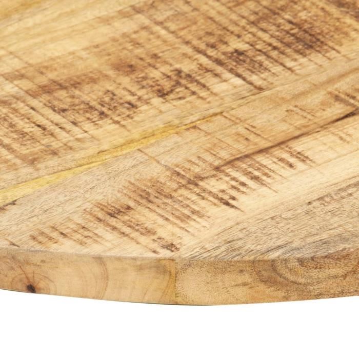 Dessus de table Bois de manguier solide Rond 25-27 mm 80 cm
