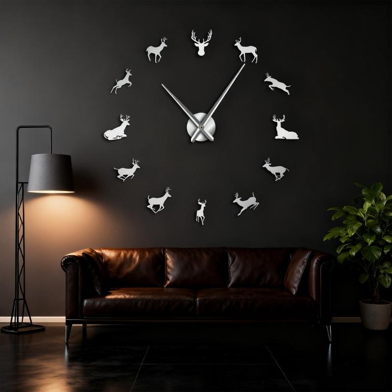 DIY Wall Clock 3D Frameless Silents None-Ticking,Modern Battery Operated Wall Clocks for Living Room,Bedroom,Home Decors