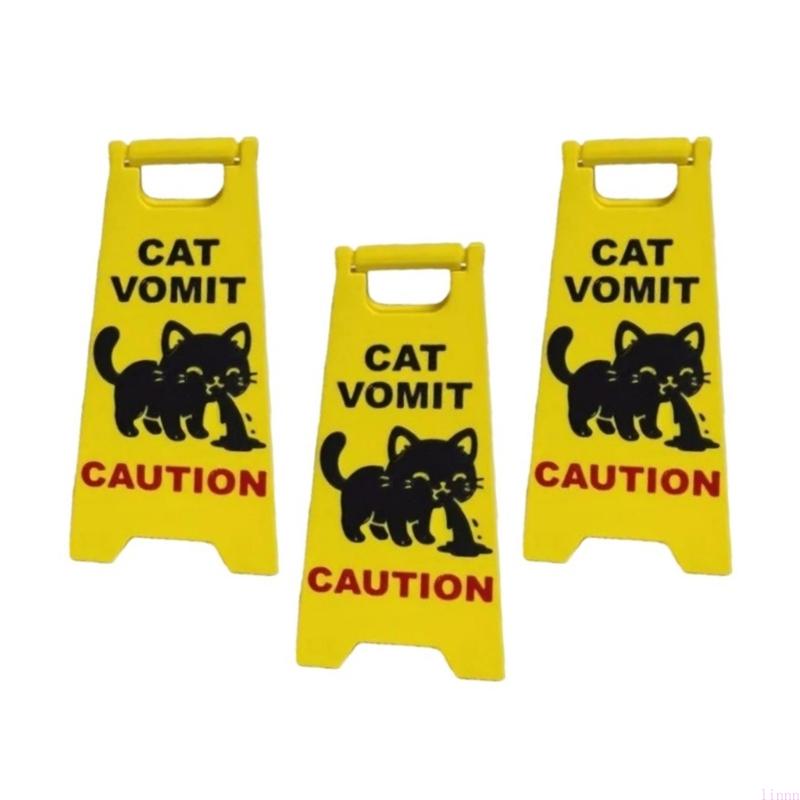 Cats Vomit Caution Signs Funny Novelty Cats Vomit Signs Cats Vomits Warning Signs Desk Decorations for Home Office Decors