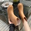 Rain shoes women's short tube fashion waterproof shoes flat rubber shoes wear medium tube water boots warm rain boots fashion