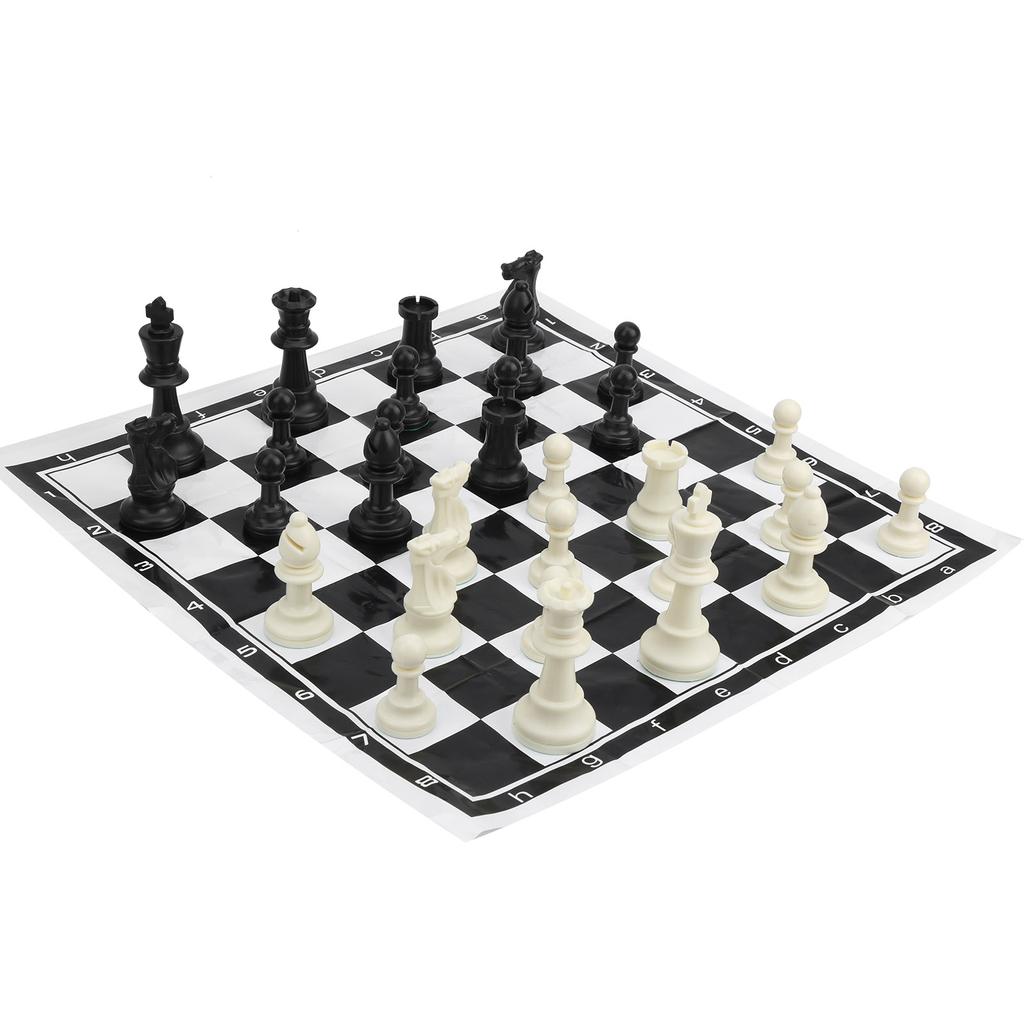 32pcs Plastic International Chess Game Complete Chessmen Set Black and White Entertainment
