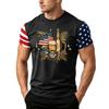 Men's Short Sleeve Loose Fit T Shirt with Flag and Beer Print Casual Crewneck Summer Top for Daily Wear Holiday Events