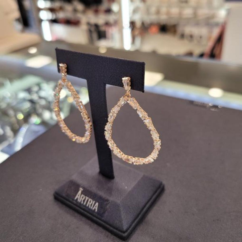 ARTRIA Waterdrop Loop E Crystal Earrings CHAERET0005WHF