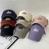 Versatile Small Letter Baseball Cap Women's Wide Brim Shows Face Small Soft Top Cap Men's Washed Cotton Visor