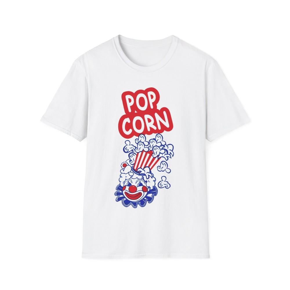

vintage 1980s popcorn bag clown graphic on a tshirt 4XL