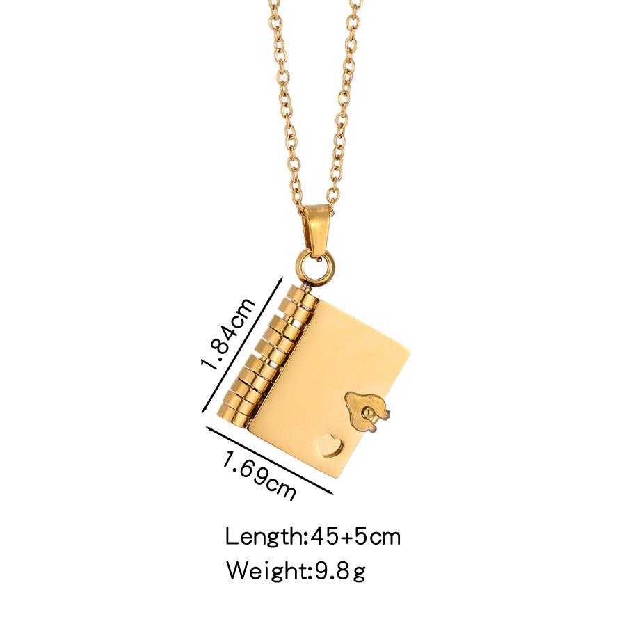Stainless Steel Love Letter Book Necklace Pendant for Dad, Mom, Grandma, Lover
