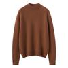 Women's High Neck Solid Color Cashmere Loose Pullover - Long Sleeve Casual Autumn/Winter Knit Sweater