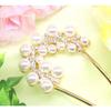 [Miaomyao] Hairpin U-Shaped Hair Ornament Japanese Style Yukata Kimono Simple Pearl Hair Comb Hair Accessory Gold One Size