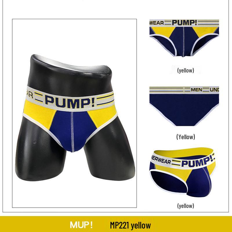 Trendy Low Rise Color Block Slim Fit Hip-Lifting Men's Sport Briefs