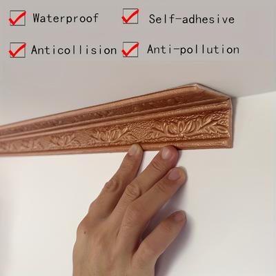 Self Adhesive Peeled Off Wallpaper 3D Carving Ceiling Decorative Strip Wall Skirting Line Home Decoration Wall Sticker