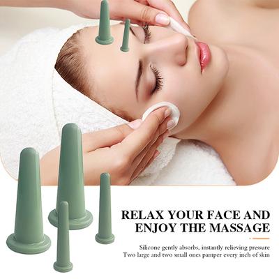 Silikon Vakuum Schröpfen Massage Gläser Anti Cellulite Massage Gesichts Saugnäpfe Gesicht Hals Lift Haut Schaben Guasha Anti Falten