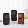 New Cowhide Leather Messenger Bag Multi-Pockets Small Mobile Phone Pouch Solid Color Chest Bag Male