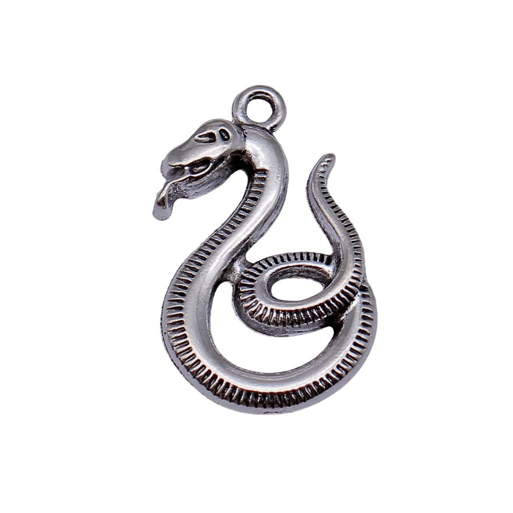 Cobra Snake Charms Antique Bronze Silver Pendants For DIY Bracelet Necklace Jewelry