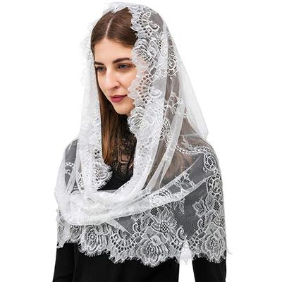 Uccellino Catholic Veil, Ring-Type Veil for Church Mass and Worship, Gothic Lolita Style (White)