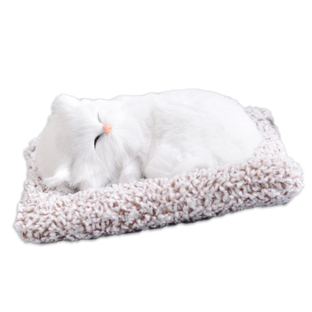 

Nicheez Cat Figurine, Car Decor, Plush Toy, Activated Charcoal (White)