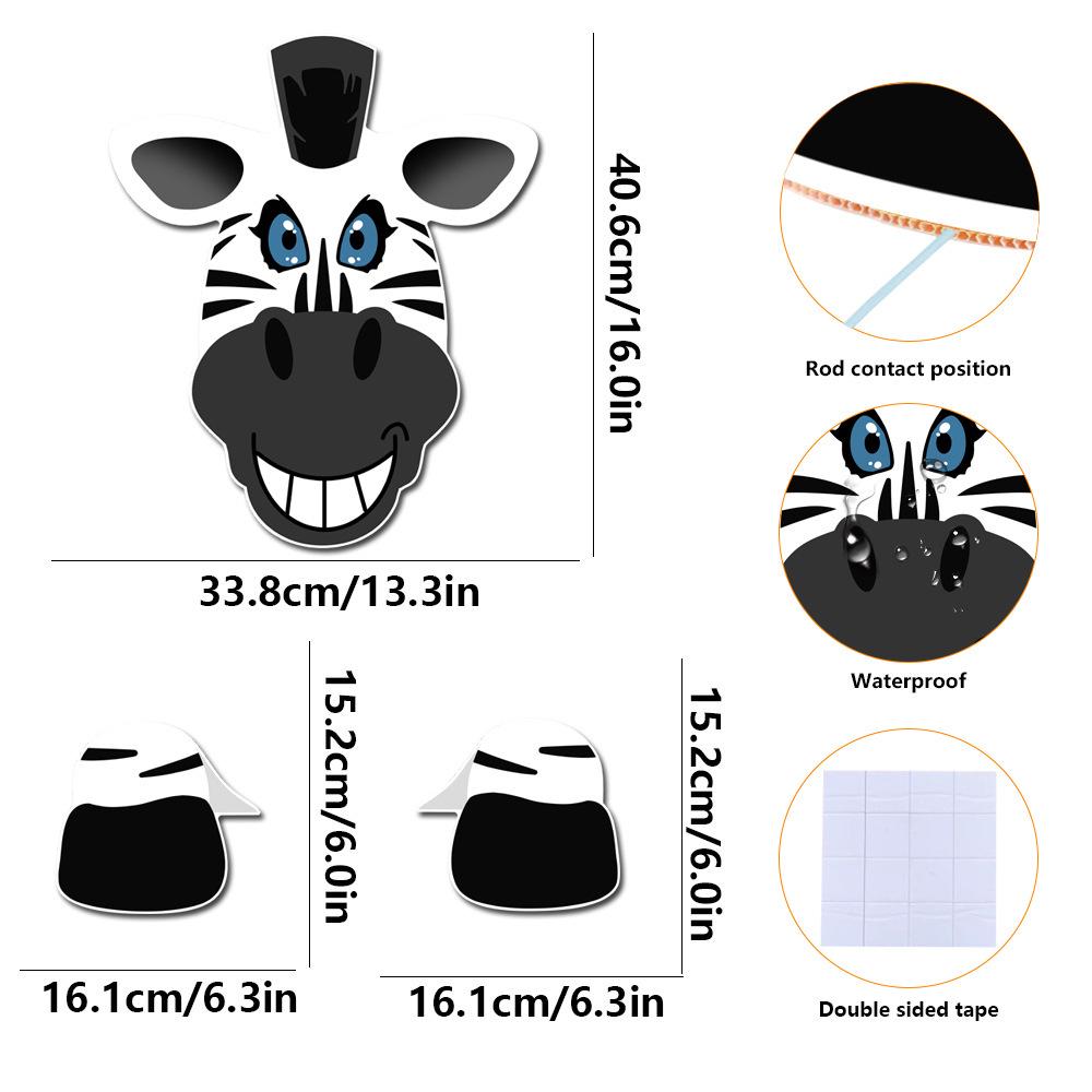 Cartoon Animal Peeking Outdoor Fence Decoration Sign