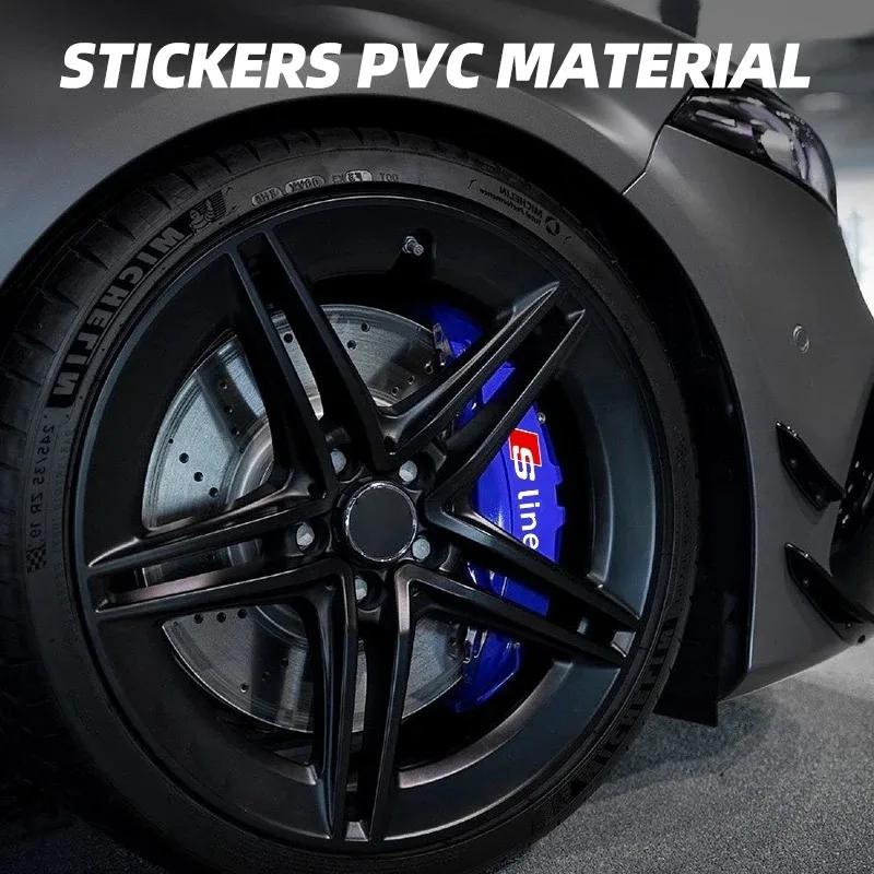 6Pcs for Audi Sport Sline Q5 Q3 Q2 Q7 A3 B5 B6 B7 B8 B9 8P 8V 8L A5 A4 C6 C5 A1 A6 A7 A8 Car Brake Caliper Sticker Decoration