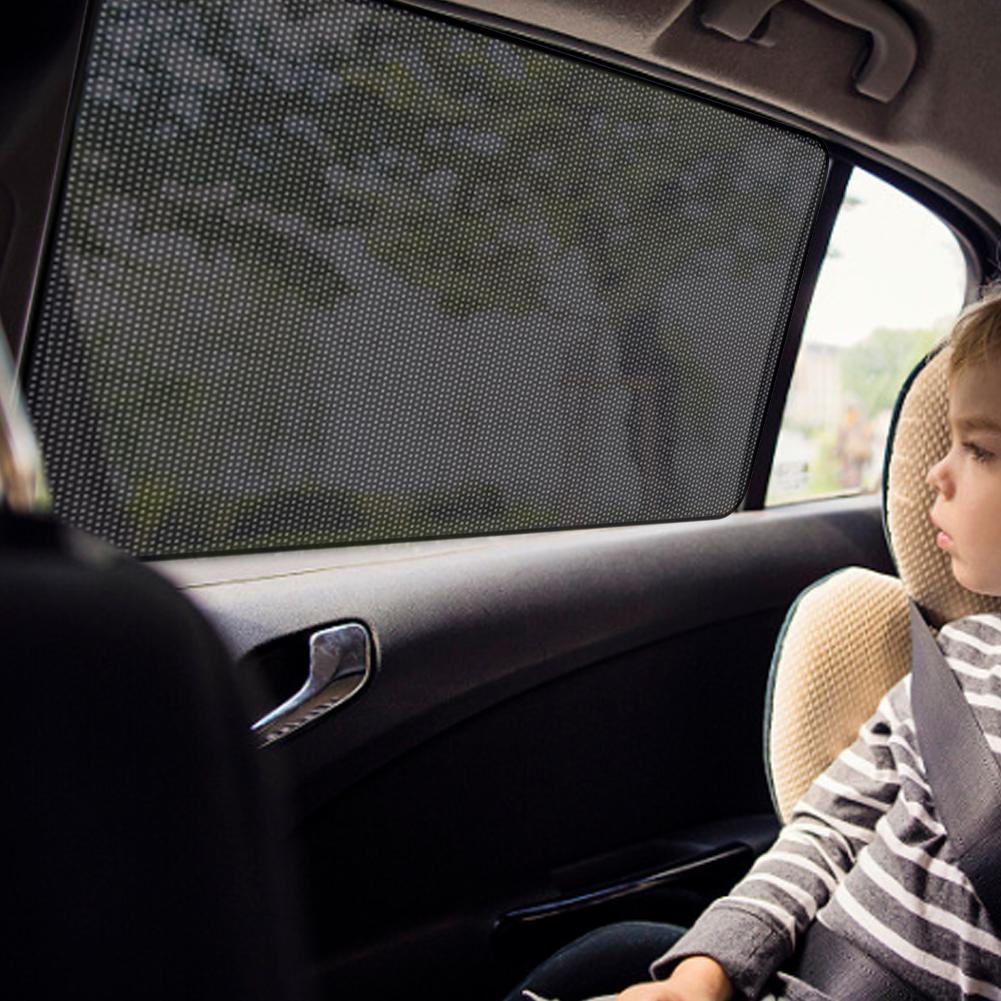 Magnetic Black Side Window Sunshade Cover with Small Hole Auto Glass Curtain 10 Magnets UV Protection Front Rear Window Curtain