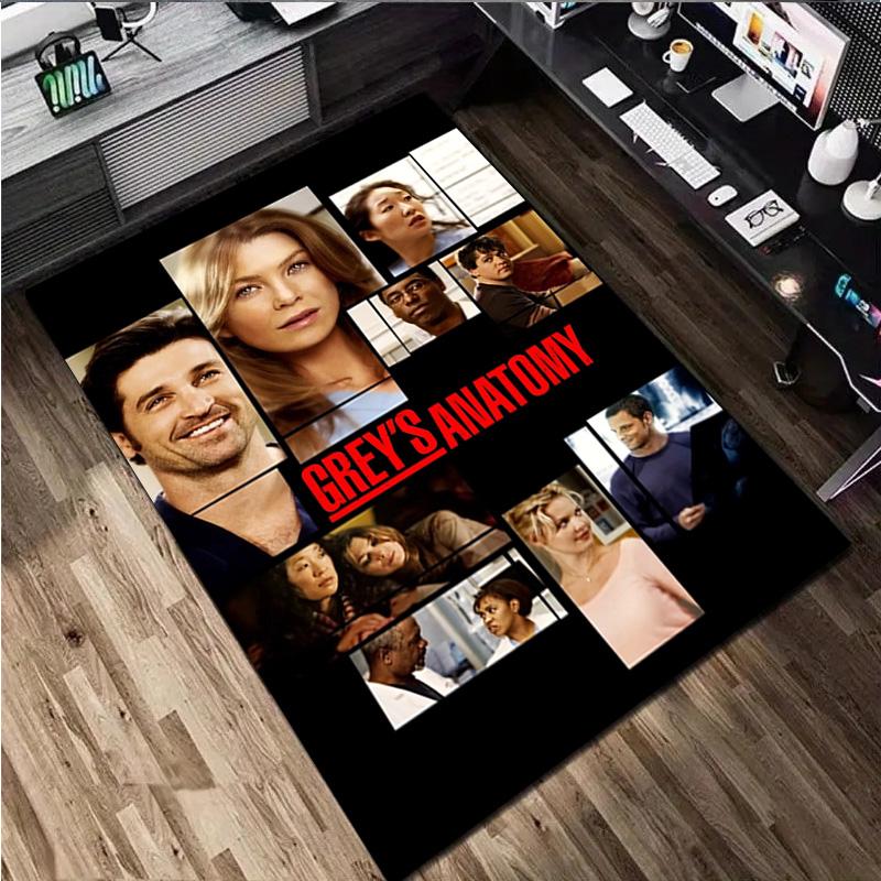 1Pc Grey's Anatomy Print Rug - Home Decoration Carpet For Living Room Bedroom Flooring Computer Chair Area Rug