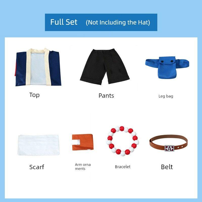 One Piece Cosplay Outfit Fire Fist Ace Cosplay Kimono Set Hat Anime Role-Playing Costume Ace Outfit Set - Hat Not Included S