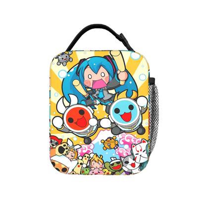 Taiko No Tatsujin Lunch Bag Outdoor Picnic Convenient Lunch Box For Child  Oxford Print Cooler Bag