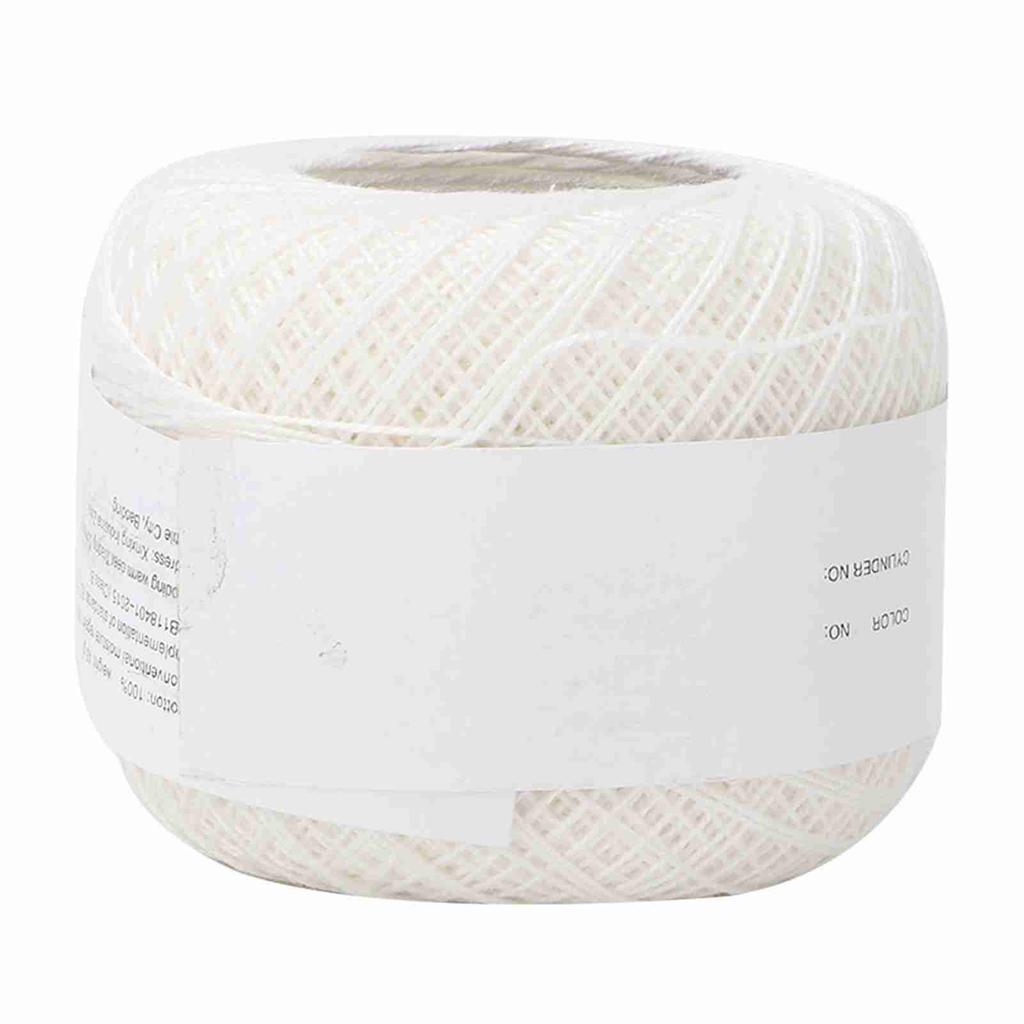 Lace Line Cotton Hand Crocheted   Silk Light Thin Line (6602 Rice White)