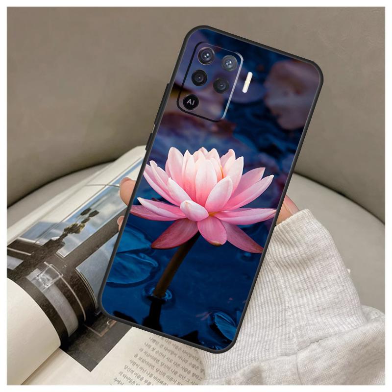 Sommer Lotus Hülle Für Oppo A5 Pro A38 A58 A78 A98 A54 A74 A94 A18 A57 A17 A77 A80 A60 A40 A96 A76 A16 A15