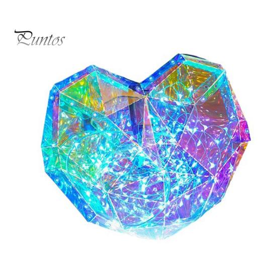 

Ночной светильник в форме сердца с призматическим переливающимся 3D-светодиодом в форме сердца, лампа для создания атмосферы в спальне, подарки для влюбленных друзей Love Heart