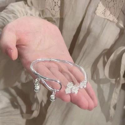 Plum Blossom Bell Chinese Style National Style Ten Miles of Flowers Bracelet Sweet and Smart Glossy Open Bracelet Super Fairy Jewelry Gift