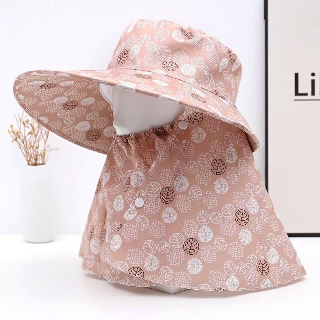 Women's Sun Protection Wide Brim Hat with Face Mask - UV Protection for Summer Activities